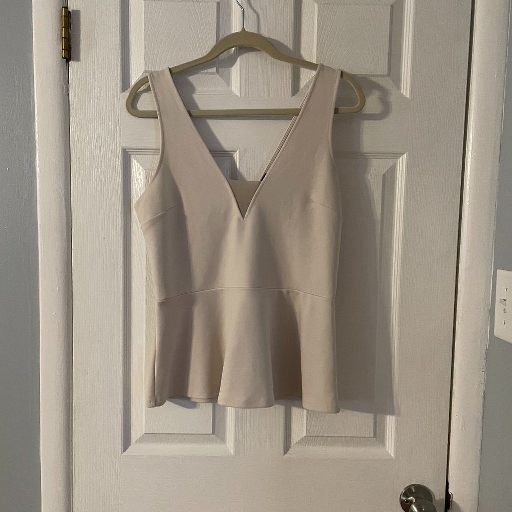 Express Cream Peplum Top
